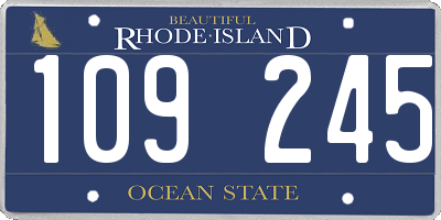 RI license plate 109245