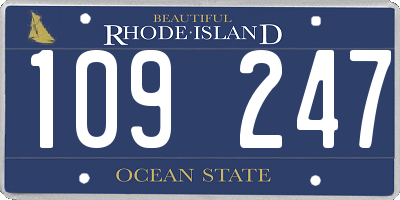 RI license plate 109247