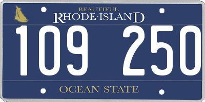 RI license plate 109250