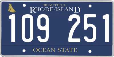 RI license plate 109251