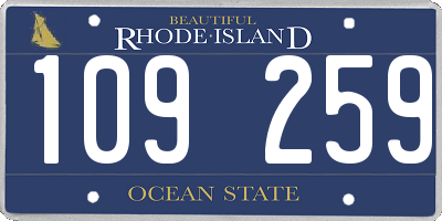 RI license plate 109259