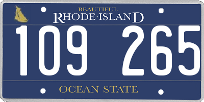 RI license plate 109265