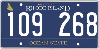RI license plate 109268