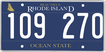 RI license plate 109270