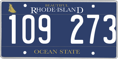 RI license plate 109273