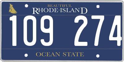 RI license plate 109274
