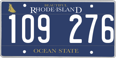 RI license plate 109276