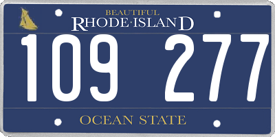 RI license plate 109277
