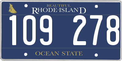RI license plate 109278