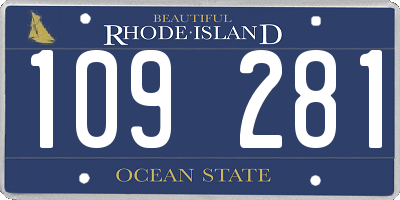 RI license plate 109281