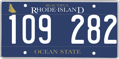 RI license plate 109282