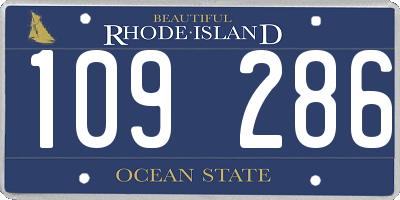 RI license plate 109286