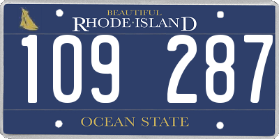 RI license plate 109287