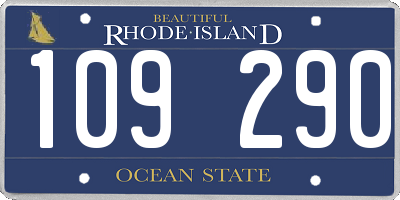 RI license plate 109290