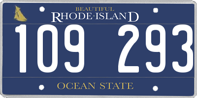 RI license plate 109293