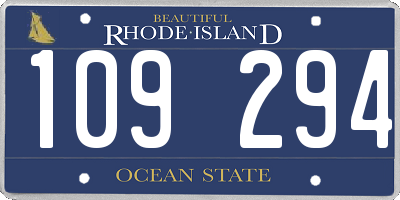 RI license plate 109294