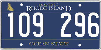 RI license plate 109296