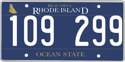 RI license plate 109299