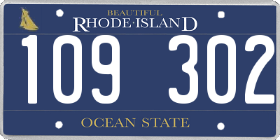 RI license plate 109302