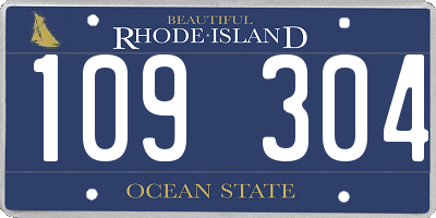RI license plate 109304
