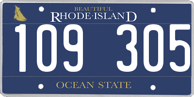 RI license plate 109305