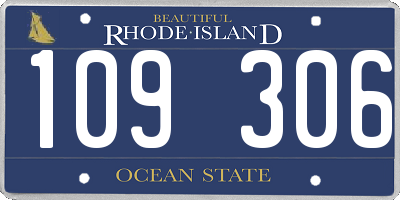 RI license plate 109306
