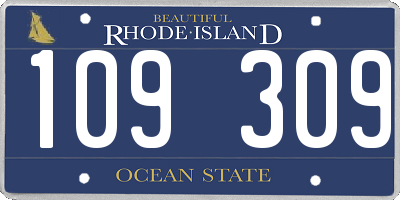 RI license plate 109309