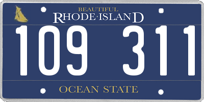 RI license plate 109311