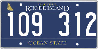 RI license plate 109312