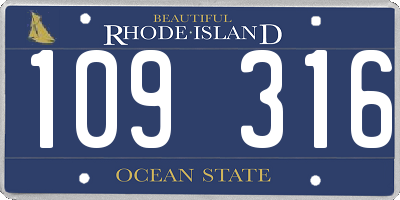 RI license plate 109316