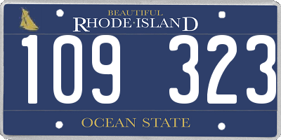 RI license plate 109323