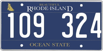 RI license plate 109324