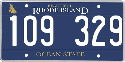 RI license plate 109329