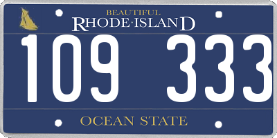 RI license plate 109333