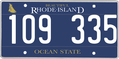 RI license plate 109335