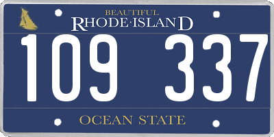 RI license plate 109337