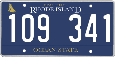 RI license plate 109341