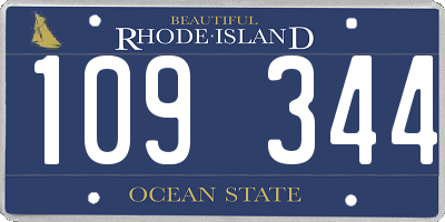 RI license plate 109344