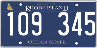 RI license plate 109345