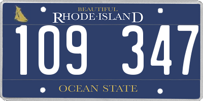 RI license plate 109347