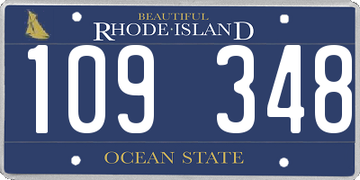 RI license plate 109348