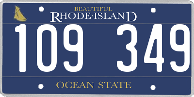 RI license plate 109349