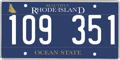 RI license plate 109351