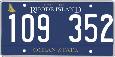 RI license plate 109352