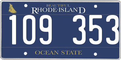 RI license plate 109353