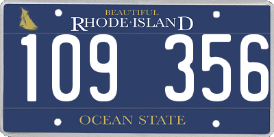 RI license plate 109356
