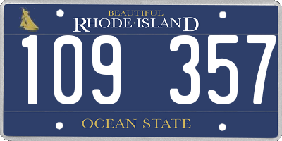RI license plate 109357