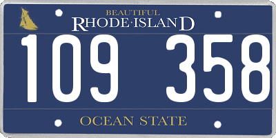 RI license plate 109358