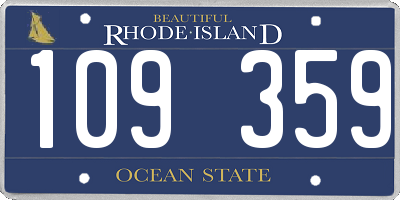 RI license plate 109359