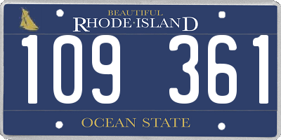 RI license plate 109361